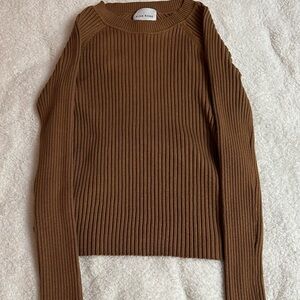 brown open back long sleeve